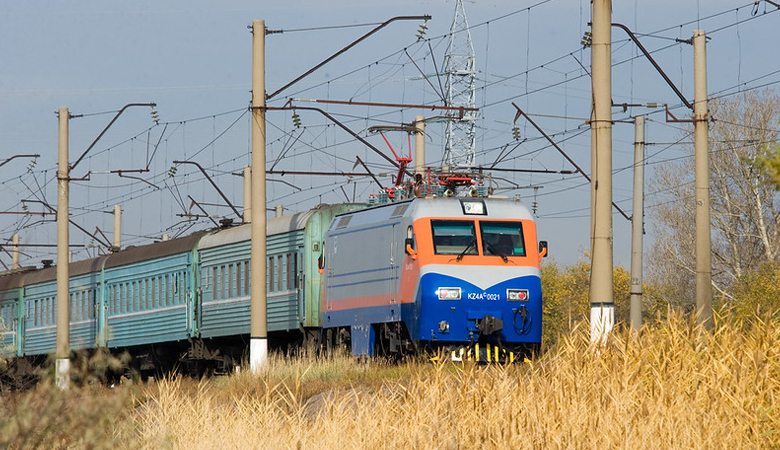Passenger train in Kazakhstan